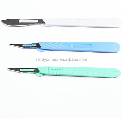 Metal Safety Surgical Blade With Safety Plastic Scalpel Handle Surgical Scalpel